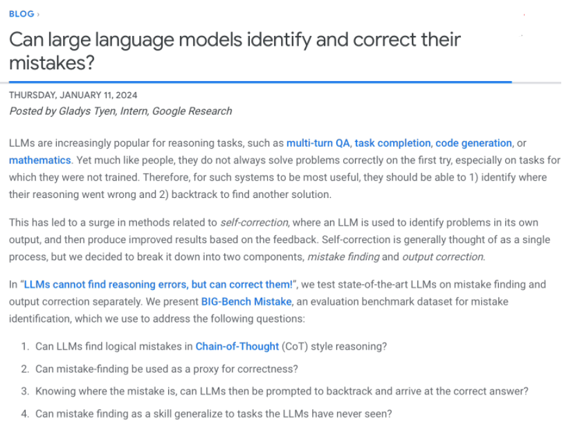 谷歌推 BIG-Bench Mistake数据集可协助AI语言模型改善自我纠错能力2