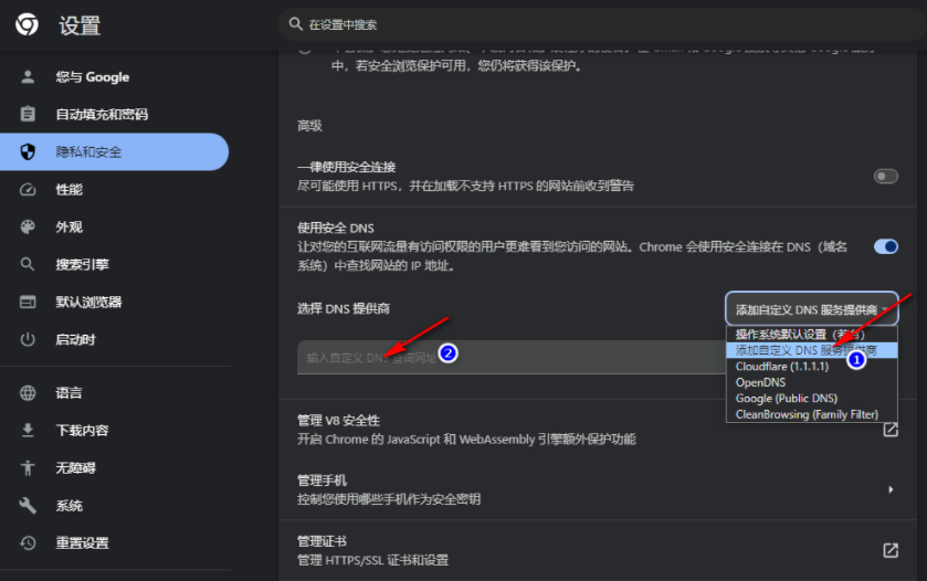 谷歌浏览器怎么使用安全DNS功能6